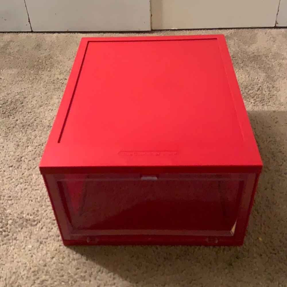 Red sneaker containers